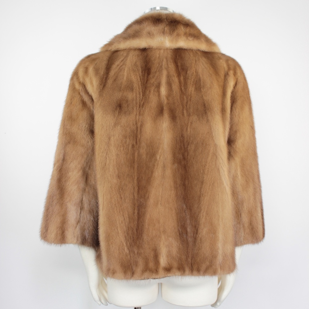 Mink 3/4 Sleeve Swing Fur Coat Chestnut Brown 925 - Picture 5 of 8